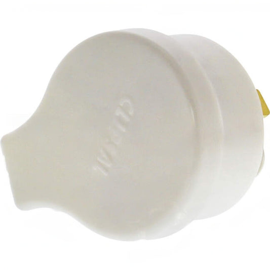 Clipsal 10 Amp 3 Pin Male Plug Top With Side Entry & Insulated Pins Suitable For 1mm Cable White