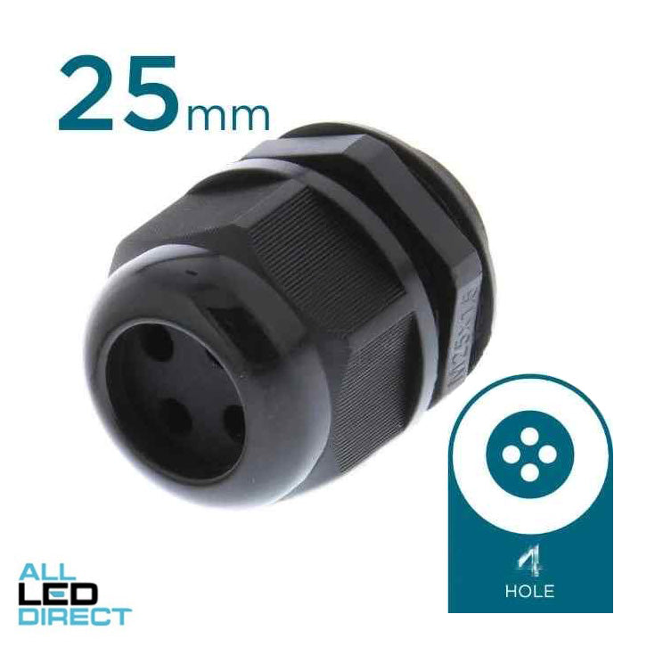 Cobalt Solar Energy 25mm  Solar Nylon Gland With 4 Hole x 5mm Each