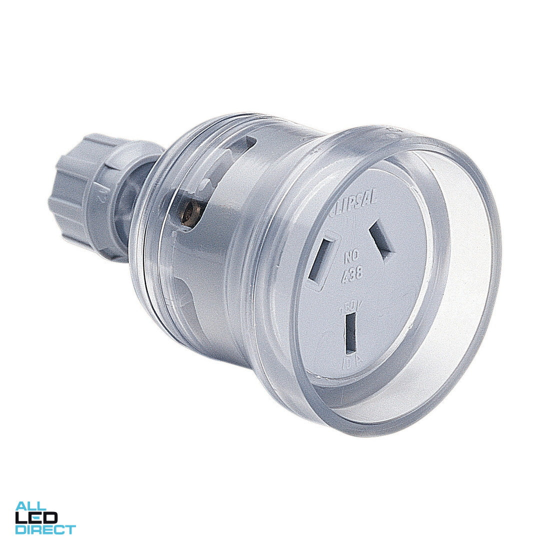 Clipsal 10 Amp 3 Pin Heavy Duty Female Plug Top Suitable For 1mm Cable Transparent ALL LED Direct