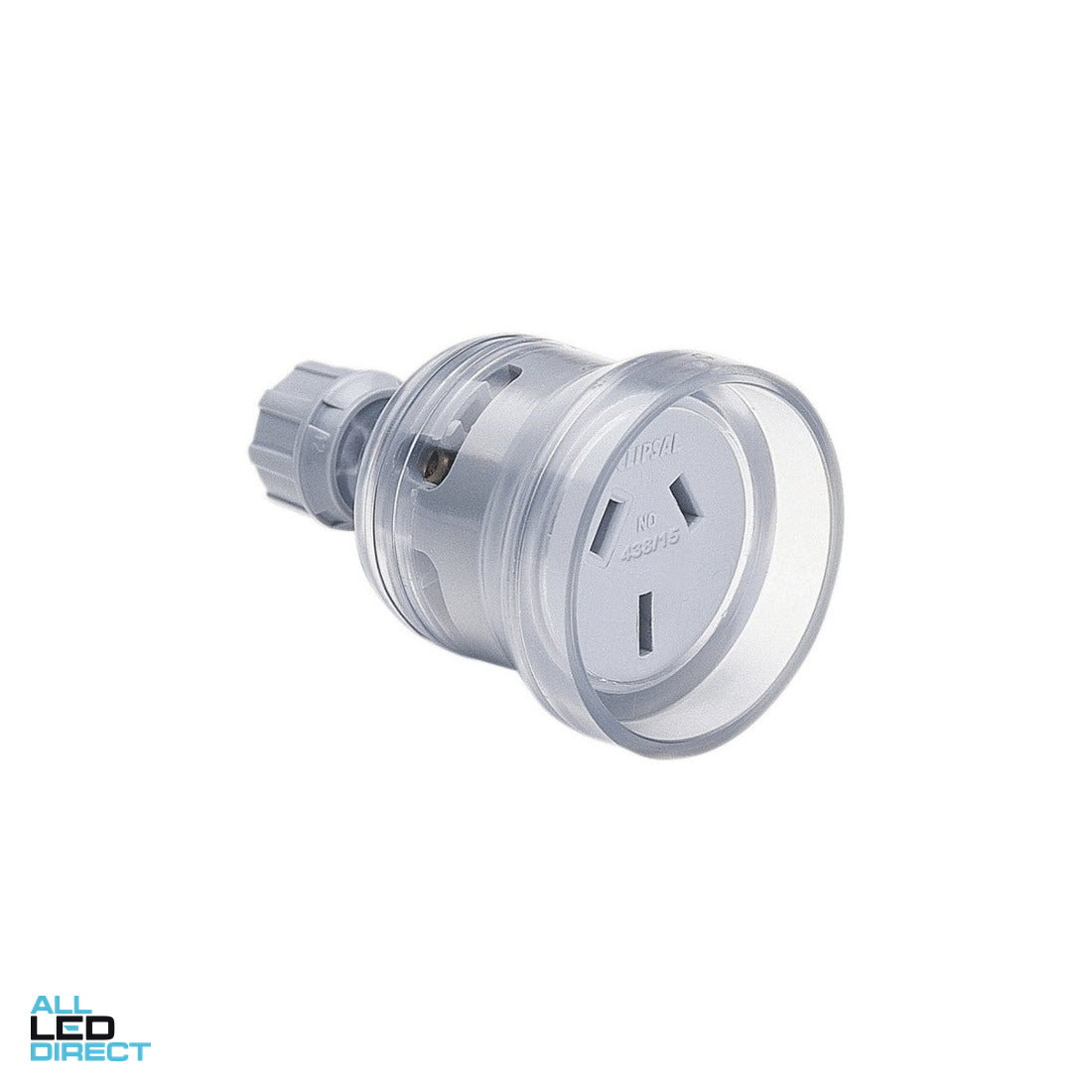 Clipsal 15 Amp STANDARD 3 Pin Flexible Cord Extension Socket Transparent ALL LED Direct