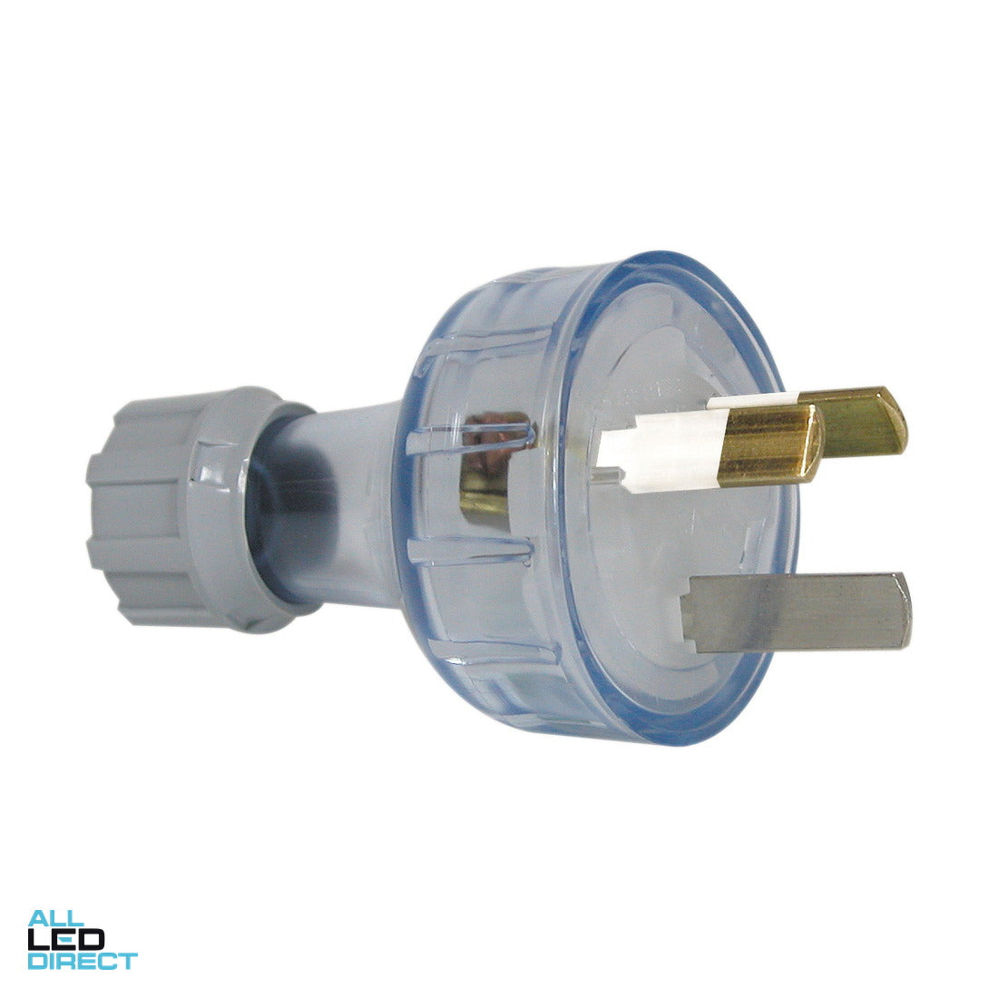Clipsal 10 Amp 3 Pin Male Plug Top With Insulated Pins Suitable For 1mm Cable Transparent ALL LED Direct