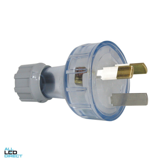 Clipsal 10 Amp 3 Pin Male Plug Top With Insulated Pins Suitable For 1mm Cable Transparent ALL LED Direct