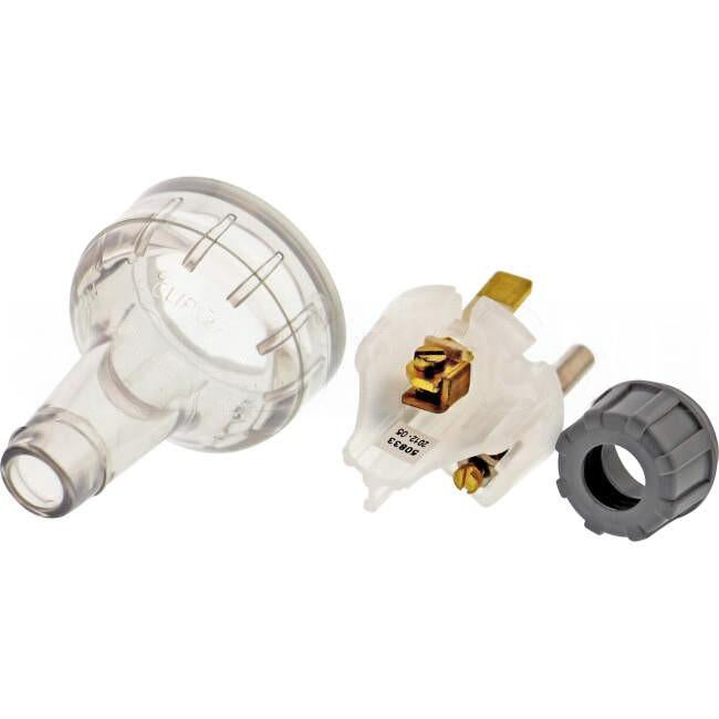 Clipsal 10 Amp 3 Pin Male Plug Top With Insulated Pins And Round Earth Pin Suitable For 0.75mm & 1mm Cable Transparent