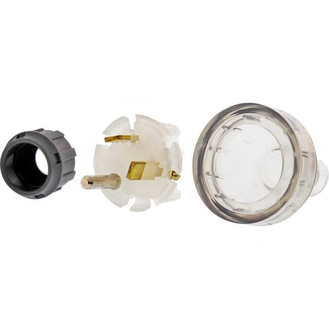 Clipsal 10 Amp 3 Pin Male Plug Top With Insulated Pins And Round Earth Pin Suitable For 0.75mm & 1mm Cable Transparent