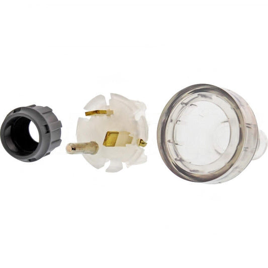 Clipsal 10 Amp 3 Pin Male Plug Top With Insulated Pins And Round Earth Pin Suitable For 0.75mm & 1mm Cable Transparent