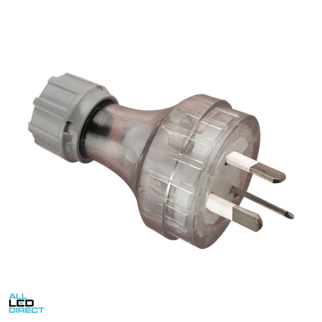 Clipsal 10 Amp 3 Pin Extra Heavy Duty Male Plug Top With Insulated Pins Suitable For 1.5mm Cable Transparent ALL LED Direct