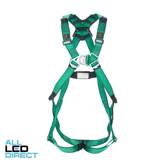 MSA V-FORM Safety Harness With Shoulder Loops & Front Quick Connect Buckle Large