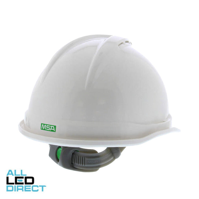 MSA V-GARD 500 Vented Hard Hat With 6 Point PUSH KEY Suspension White