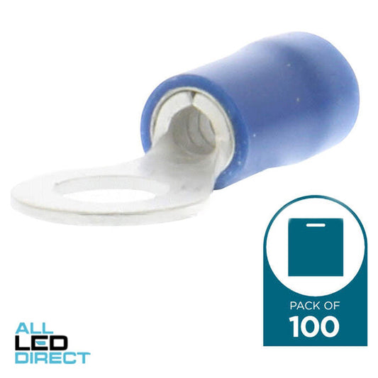 Wattmaster Stud Ring Terminal Suitable For 4mm Blue Pack Of 100