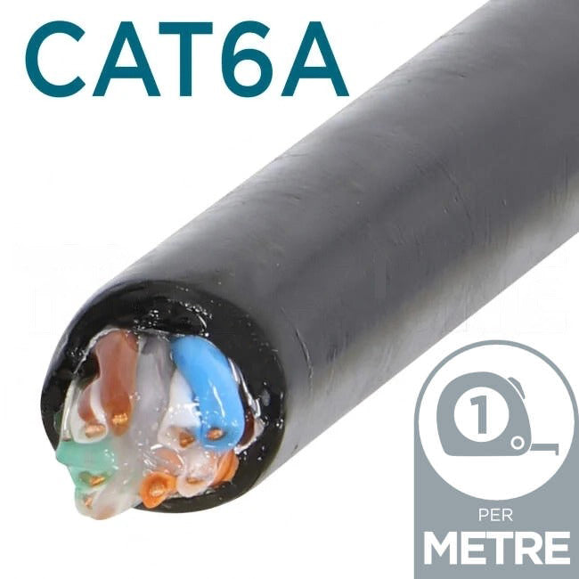 Commscope Cat6A F/UTP LSZH Gel Flooded Black UV Resistant Cable 305M Drum