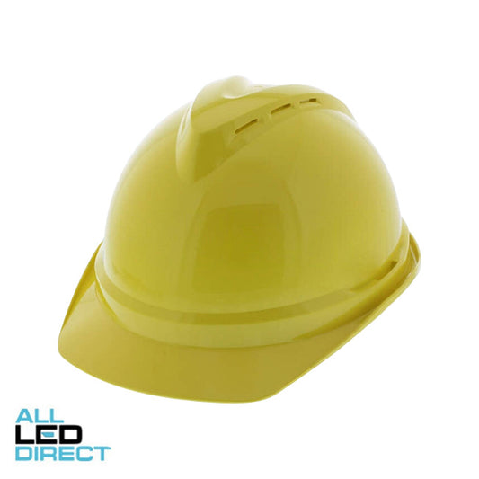 MSA V-GARD 500 Vented Hard Hat With 6 Point PUSH-KEY Suspension Yellow
