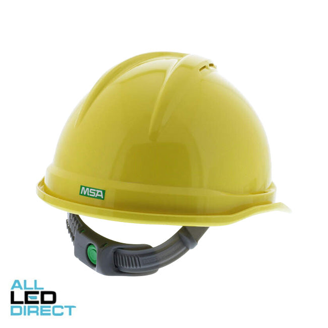 MSA V-GARD 500 Vented Hard Hat With 6 Point PUSH-KEY Suspension Yellow