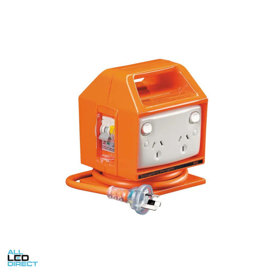 Clipsal 10 Amp 30mA Quad Switched Outlet With 30mA Built In RCD Electric Orange