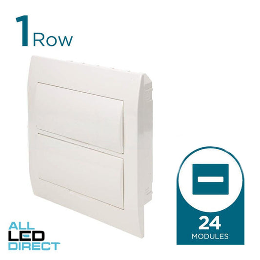 NHP 1 Row of 24 Pole Plastic Flush Mounted Switchboard Plain Door
