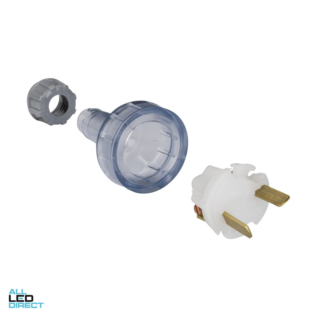 Clipsal 15 Amp 2 Polarised Pin Male Plug Top Suitable For 1.5mm Cable Transparent ALL LED Direct