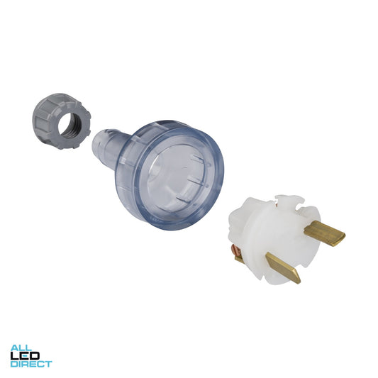 Clipsal 15 Amp 2 Polarised Pin Male Plug Top Suitable For 1.5mm Cable Transparent ALL LED Direct