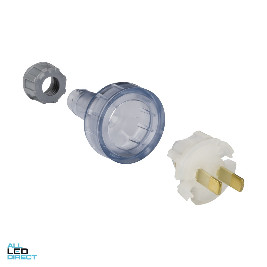 Clipsal 10 Amp 2 Pin Male Plug Top Suitable For 1mm Cable Transparent ALL LED Direct