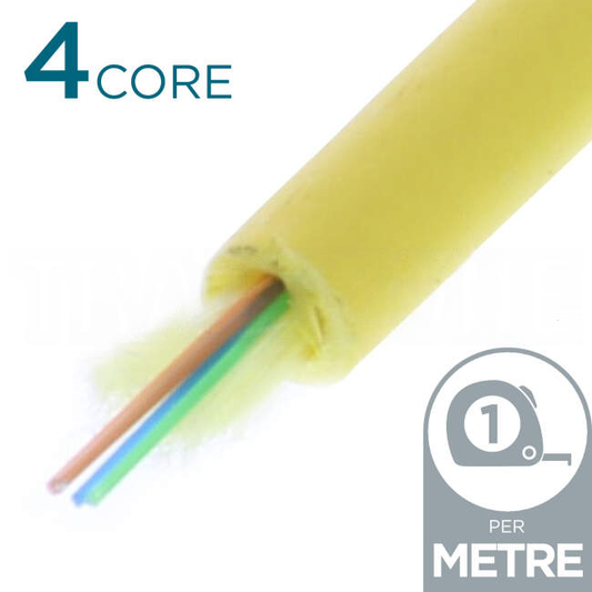 Cleerline SSF OS2 Indoor/Outdoor 4 Core Fiber Micro Distribution Cable Yellow Per Metre