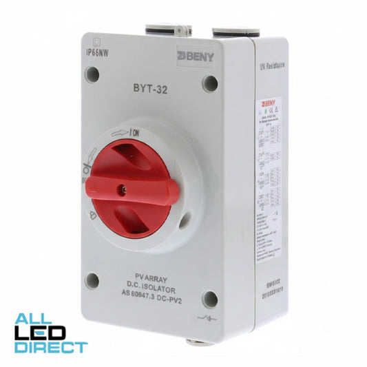 ZJ BENY 1200 Volt 32 Amp 4 Pole DC IP66 Enclosed Isolator Switch Includes Inbuilt Vent