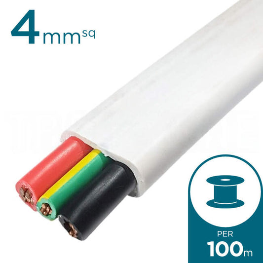 4mm 2 Core & Earth Flat Cable 100 Metre Drum