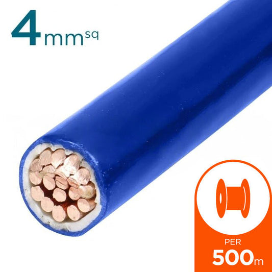 4mm Building Wire Cable Blue 500 Metre Drum