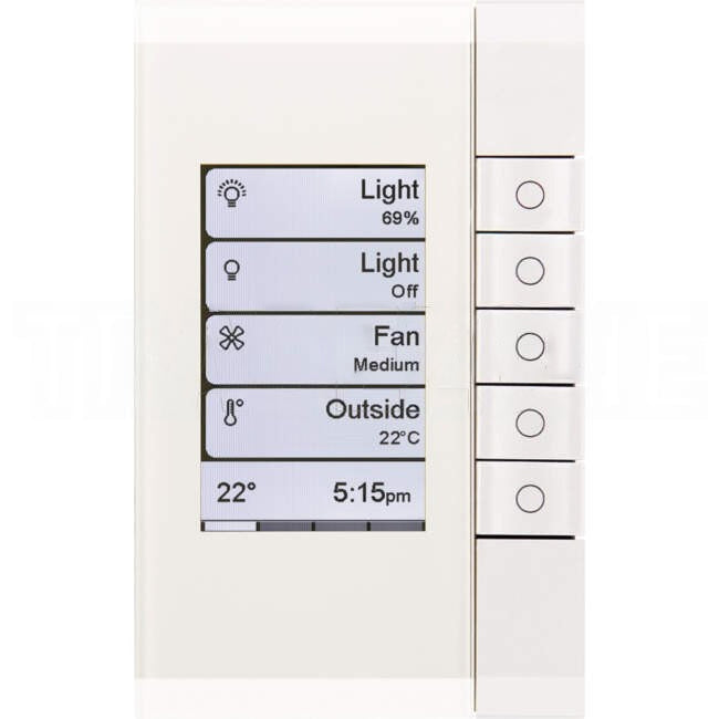 Clipsal C-Bus SATURN Enhanced DLT 5 Gang Key Input Black Grid Pure White Fascia