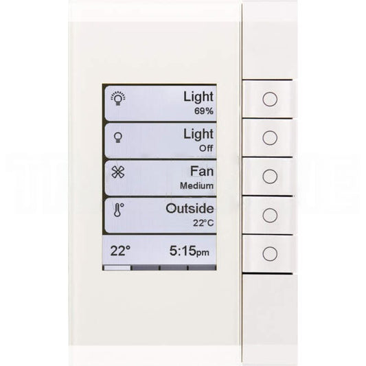 Clipsal C-Bus SATURN Enhanced DLT 5 Gang Key Input White Grid Pure White Fascia