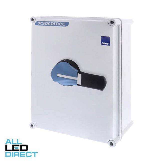 NHP 160 Amp 3 Pole IP66 ISOSWITCH U4 Industrial Isolator Grey With BlueHandle