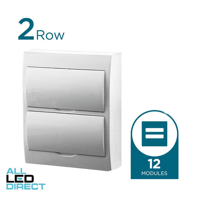 NHP 2 Row of 12 Pole Plastic Surface Mounted Switchboard Plain Door
