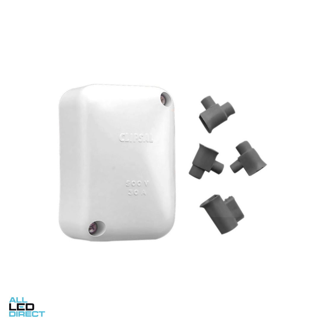 Clipsal 45mm x 86mm x 58mm Shallow Rectangle Junction Box With 3 x Loose Connectors Without Clips