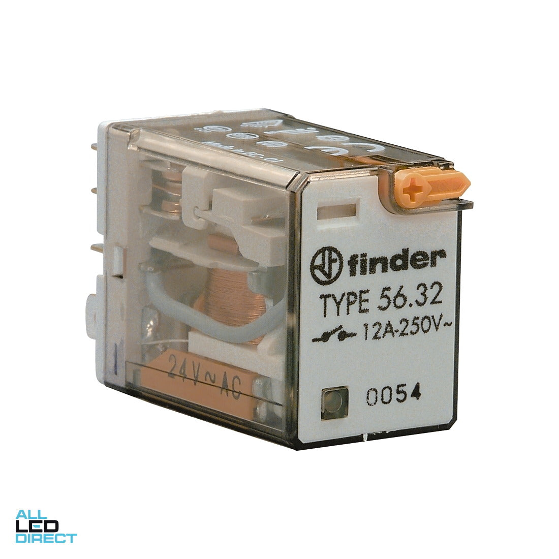 NHP FINDER 12 Amp 2 x C/O Contact 24 Volts AC Coil With LED Indicator Miniature General Purpose Relay Plug In ALL LED Direct