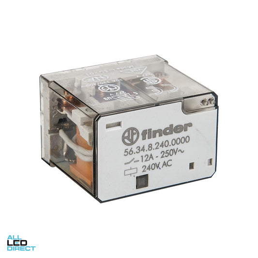 NHP FINDER 12 Amp 4 x C/O Contact 240 Volts AC Coil With Miniature Power Relay Plug In ALL LED Direct