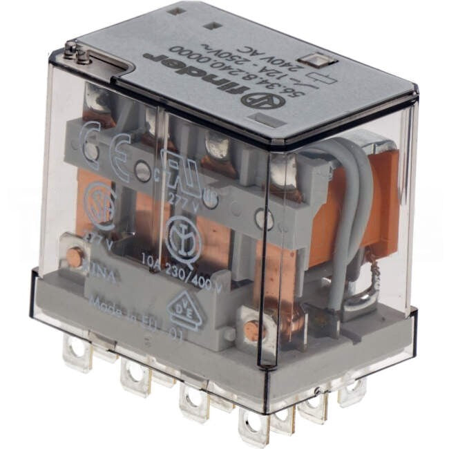 NHP FINDER 12 Amp 4 x C/O Contact 240 Volts AC Coil With Miniature Power Relay Plug In