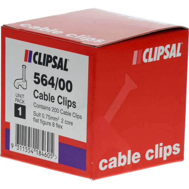 Clipsal 0.75mm Figure 8 Cable Clips Box Of 200