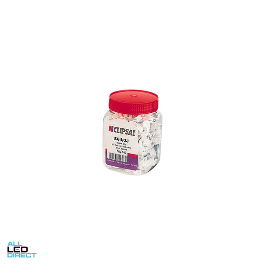 Clipsal 1mm - 1.5mm Flat Cable Clips Jar Of 150