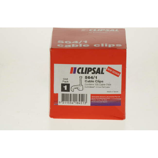 Clipsal 2.5mm 3 Core Or 4mm 2 Core Flat Cable Clips Box Of 100