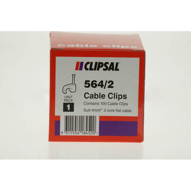 Clipsal 4mm 3 Core Flat Cable Clips Box Of 100