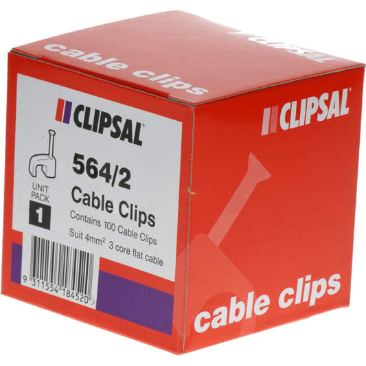 Clipsal 4mm 3 Core Flat Cable Clips Box Of 100