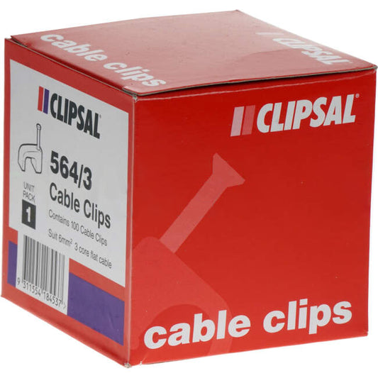 Clipsal 6mm 3 Core Flat Cable Clips Box Of 100