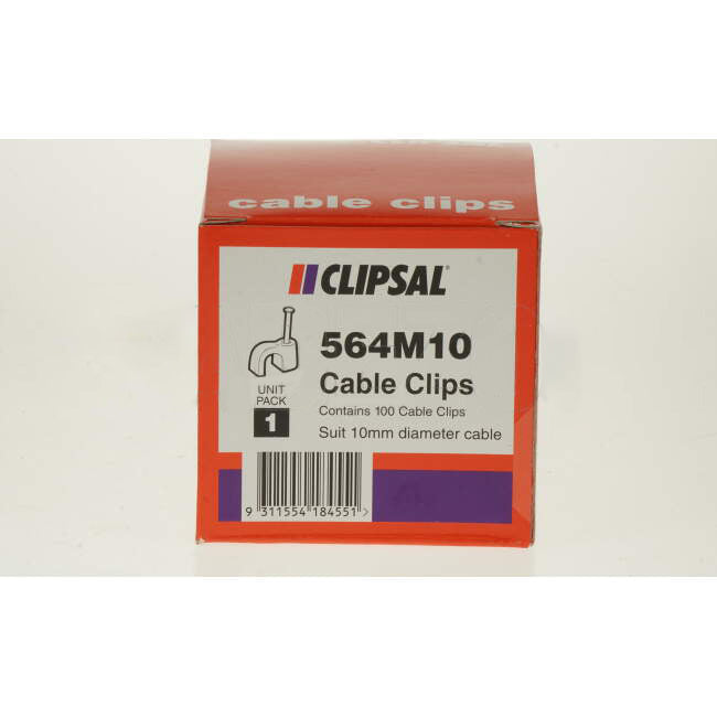 Clipsal 10mm Circular Cable Clips Box Of 100