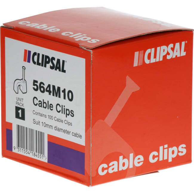 Clipsal 10mm Circular Cable Clips Box Of 100