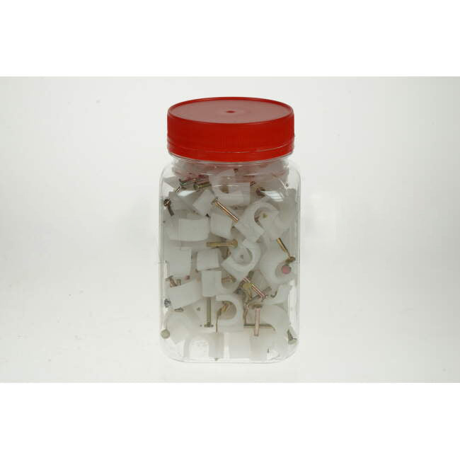 Clipsal 10mm Circular Cable Clips Jar Of 100