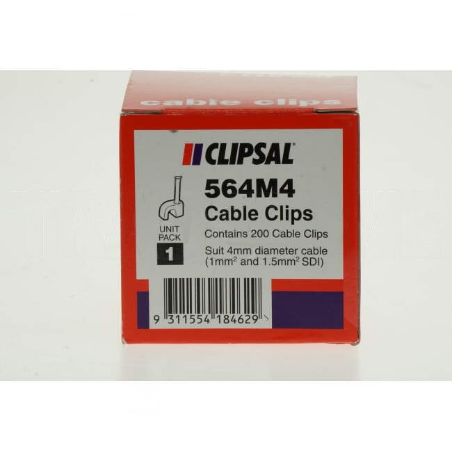 Clipsal 4mm Or 1mm SDI Cable Clips Box Of 200