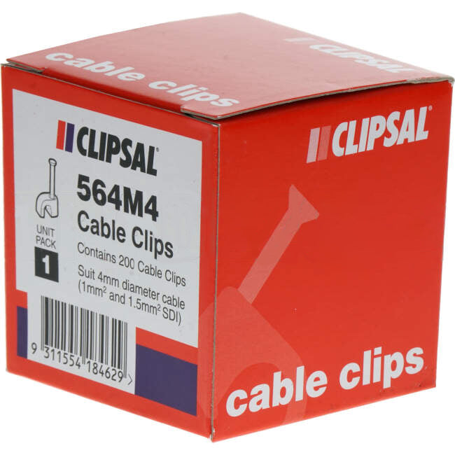 Clipsal 4mm Or 1mm SDI Cable Clips Box Of 200