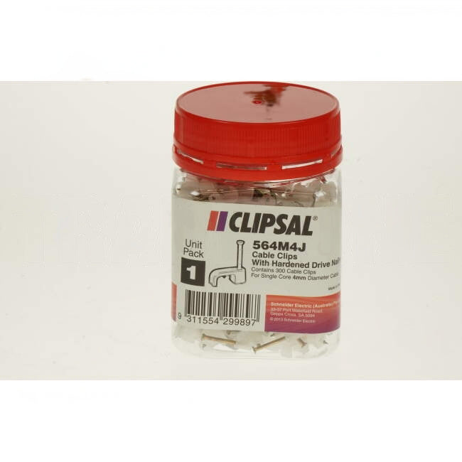 Clipsal 4mm Or 1mm SDI Cable Clips Jar Of 300