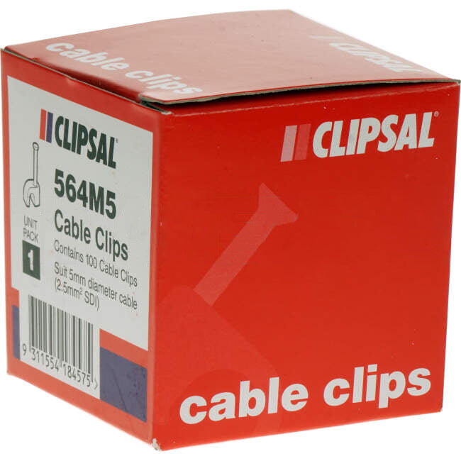 Clipsal 5mm Flat Cable or 2.5mm SDI Cable Clips Box Of 100