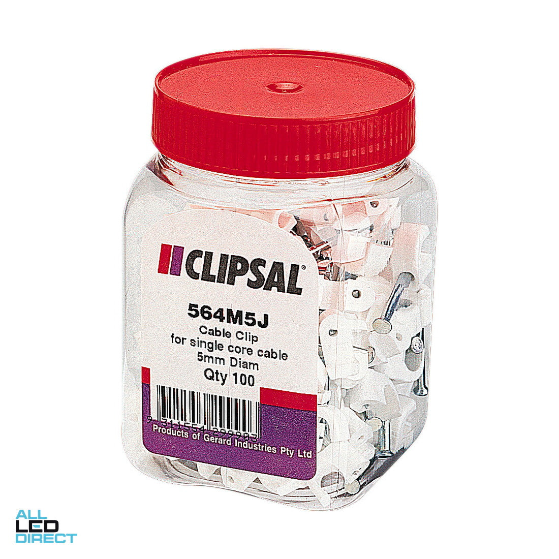 Clipsal 5mm Or 2.5mm SDI Cable Clips Jar Of 100 ALL LED Direct