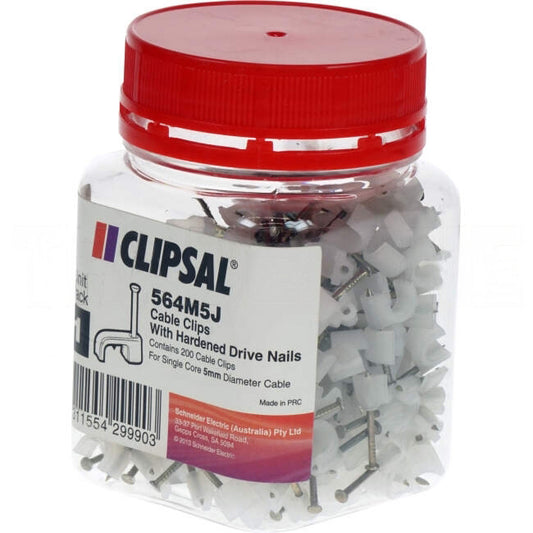 Clipsal 5mm Or 2.5mm SDI Cable Clips Jar Of 100