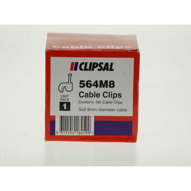 Clipsal 8mm Circular Cable Clips Box Of 100