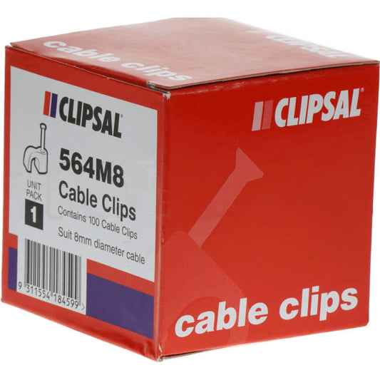 Clipsal 8mm Circular Cable Clips Box Of 100